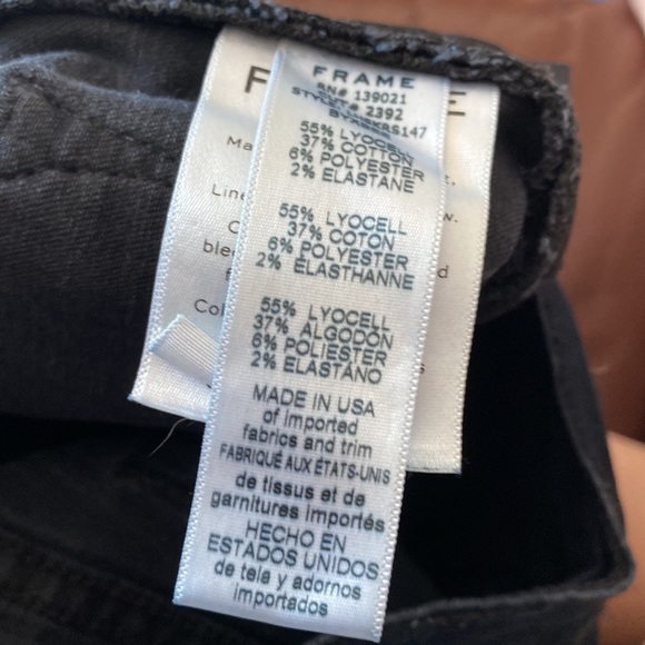 Frame Le High Skinny Raw Stagger Jeans High Rise Skinny Raw Jagged Hem Jeans 25 - Picture 6 of 9